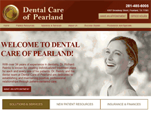 Tablet Screenshot of dentalcareofpearland.com